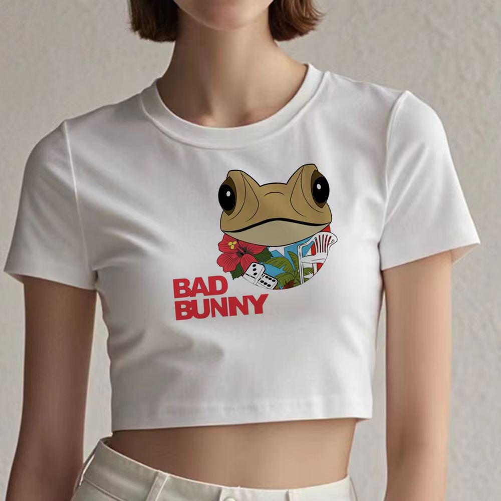 Crop top Bad Bunny, style grunge shoujo