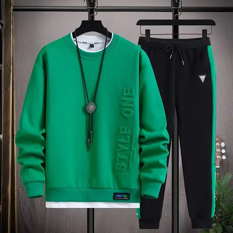 Ensemble t-shirt et pantalon blanc uni pour hommes