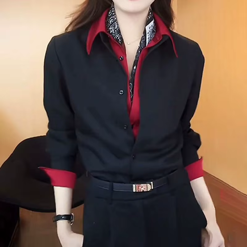 Chemise à col polo tendance pour femme