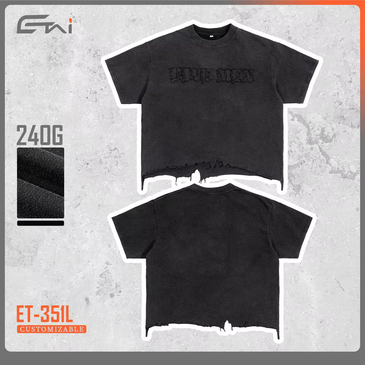 T-shirt vintage en coton de haute qualité pour homme