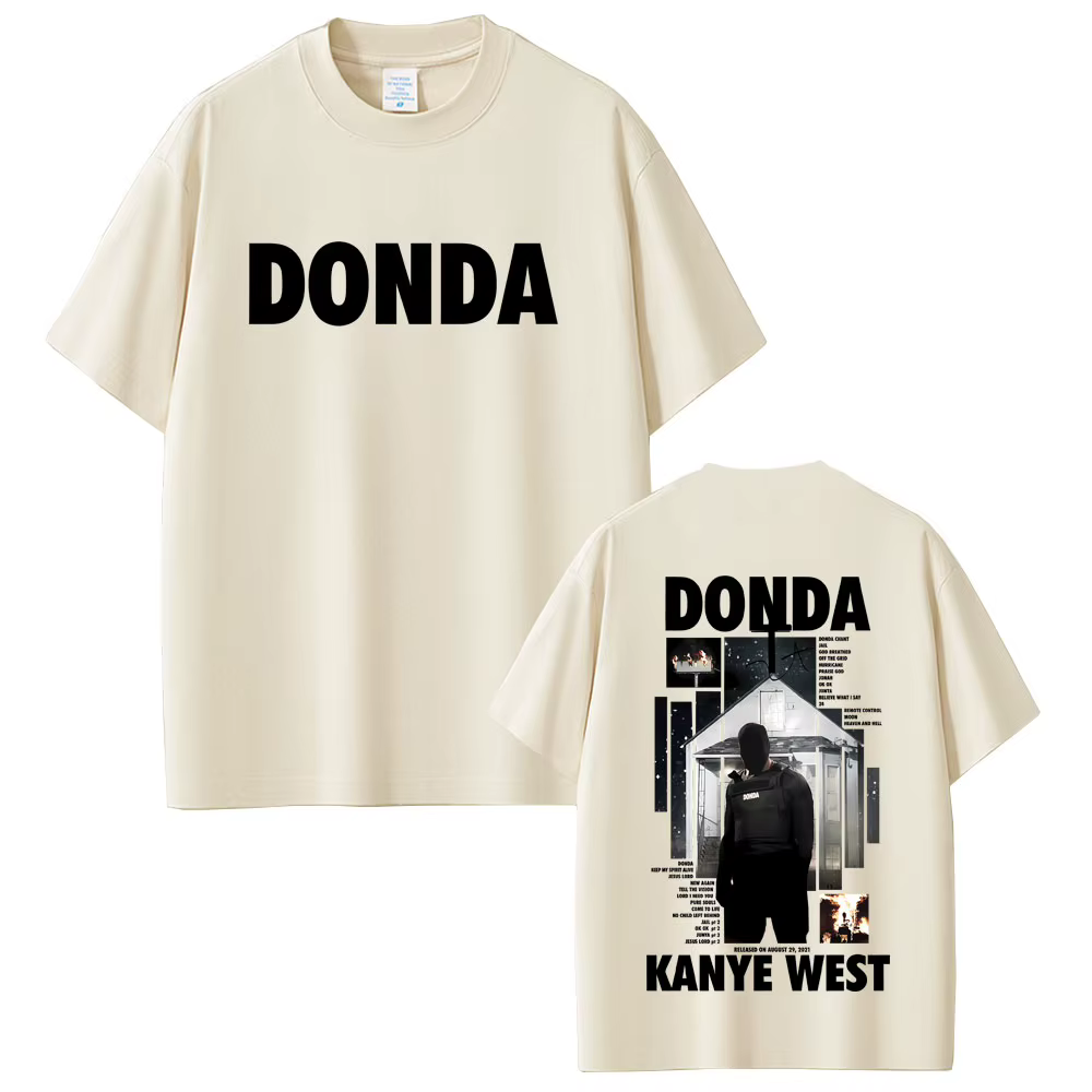 Rappeur Kanye West Donda Double face imprimé T-shirt hommes femmes Hip Hop mode Pop musique T-shirts