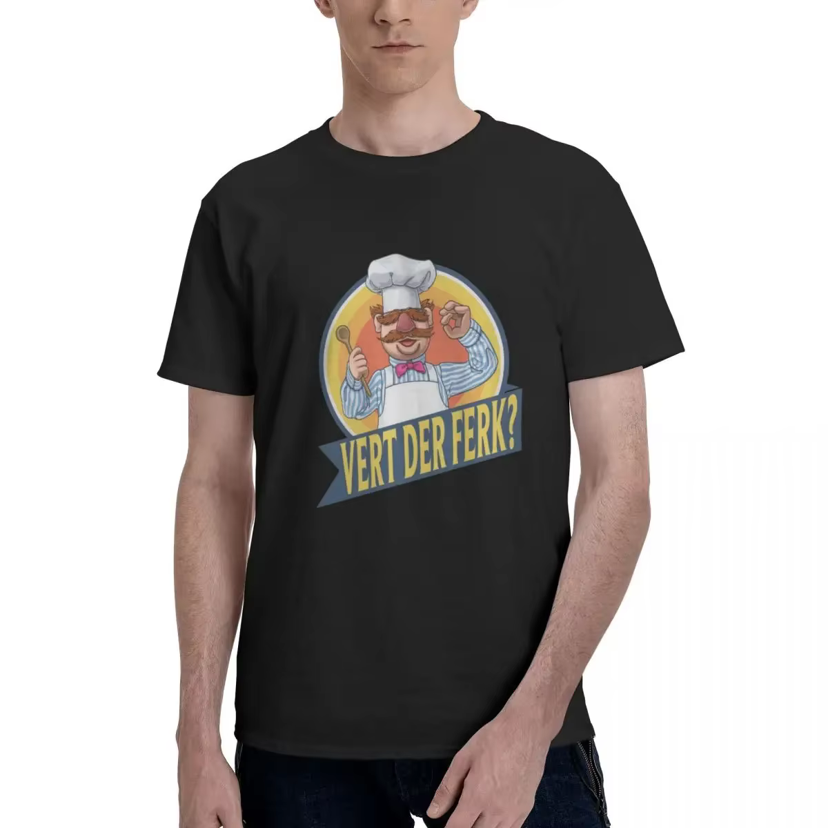 VERT DER FERK 100% T-shirt en coton Économie classiques pour hommes à manches courtes col rond S-6XL