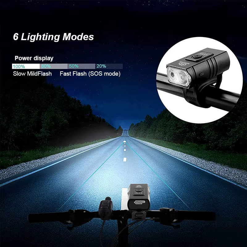 Lampe de vélo avant et arrière T6 LED, lampe frontale et arrière pour VTT, phare de vélo, lampe torche pour cyclisme et trottinette