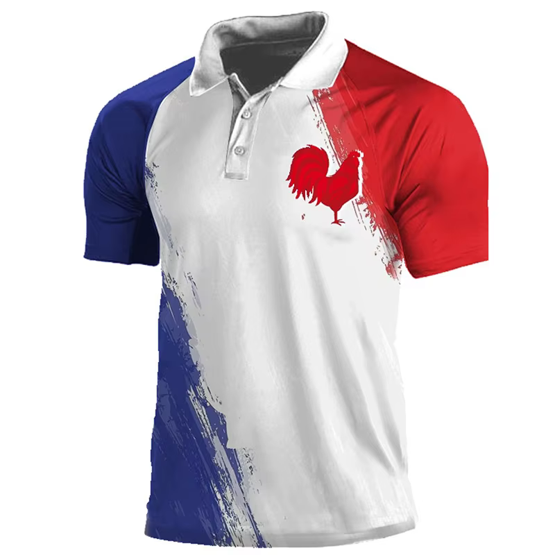 Polo classique Simple drapeau de la France pour hommes