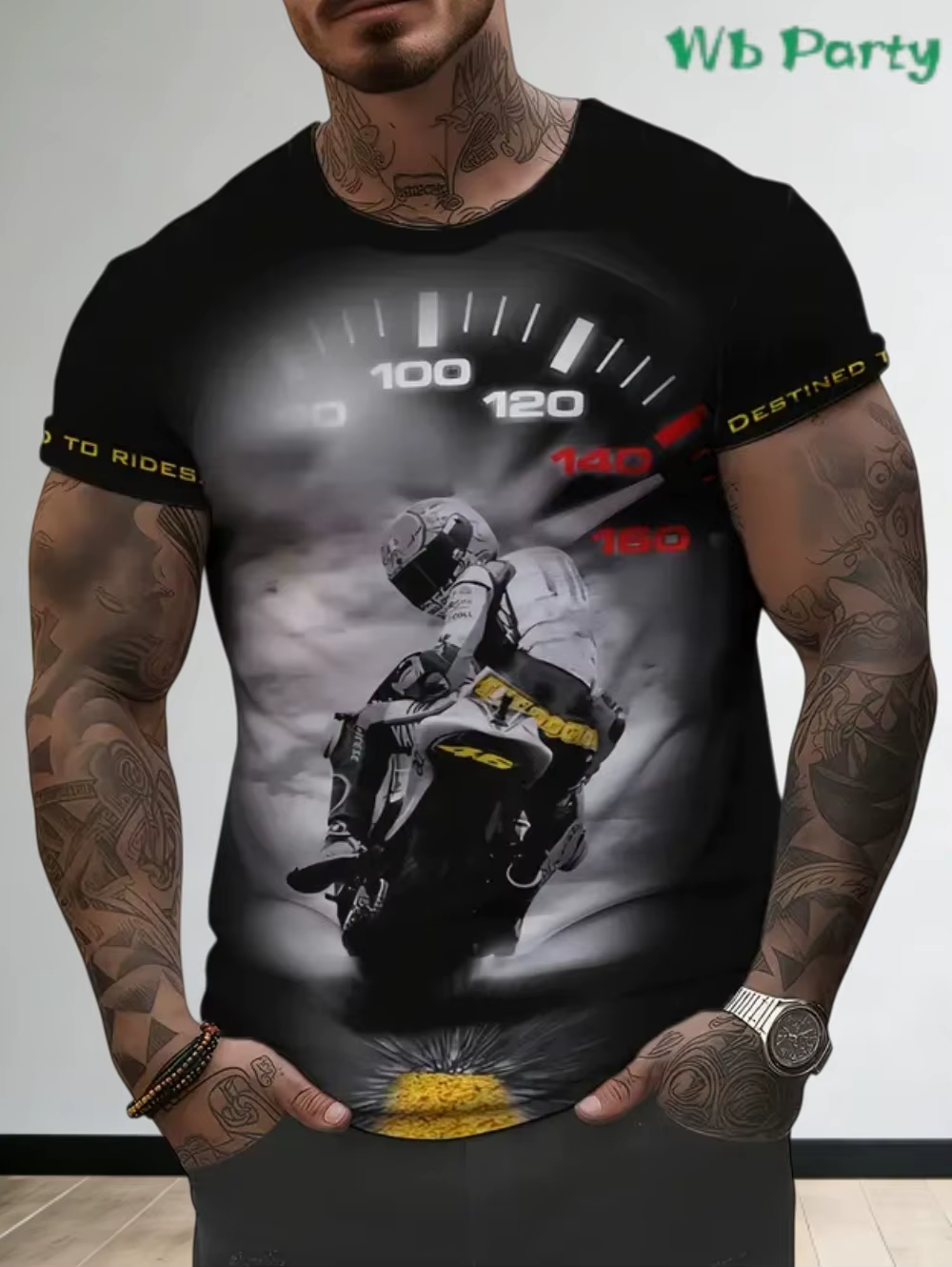 T-shirts pour hommes vintage à imprimé moto
