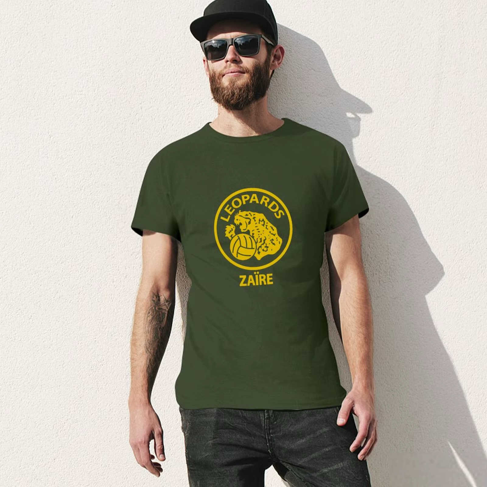 Zaire Leopards-T-shirt de football rétro pour hommes