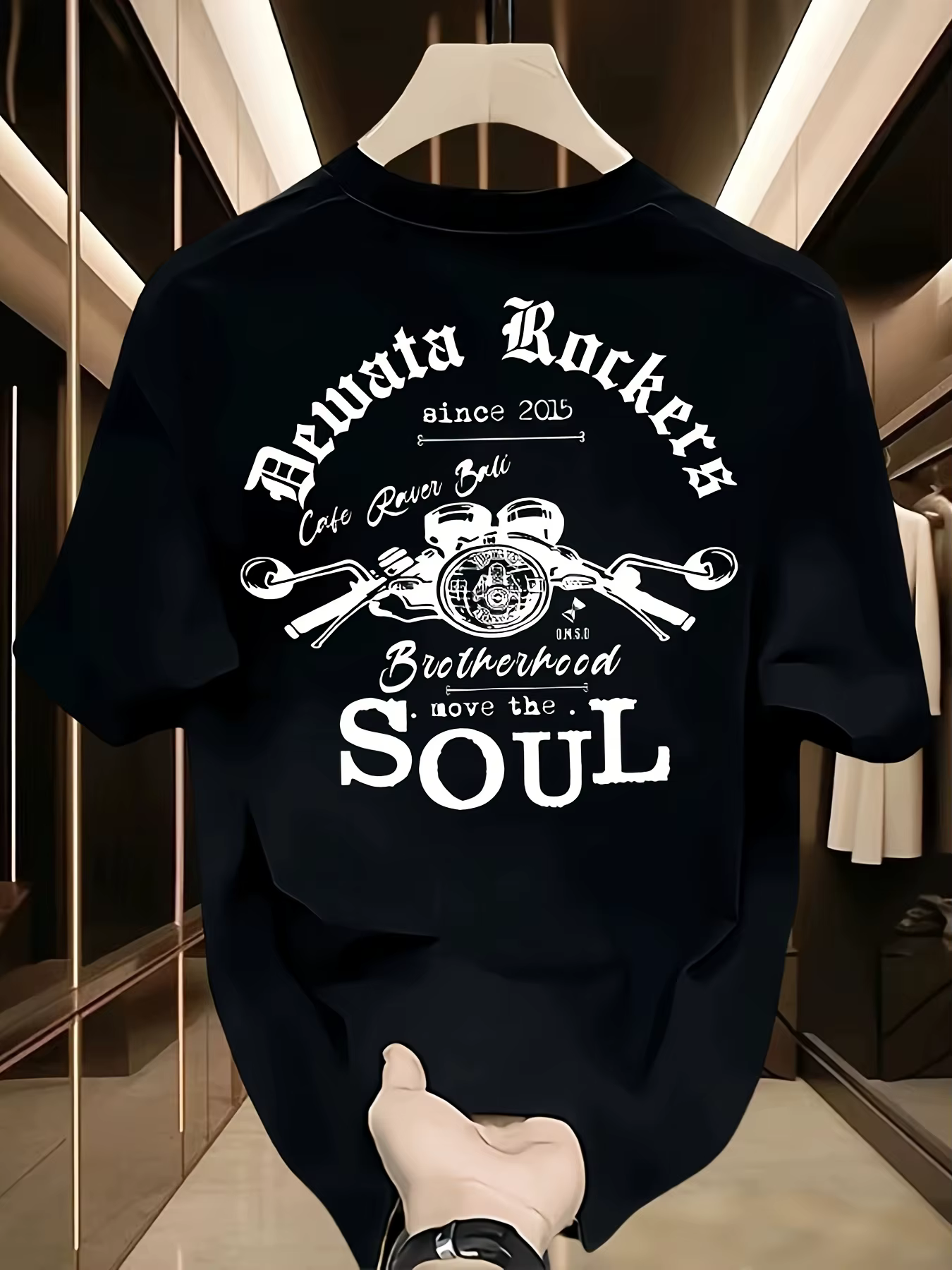 T-shirt pour homme en coton 100% avec imprimé graphique Vintage Motorcycle Soul