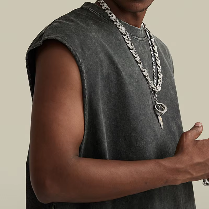 Débardeurs en coton délavé style vintage pour hommes et femmes – Idéaux pour la gym