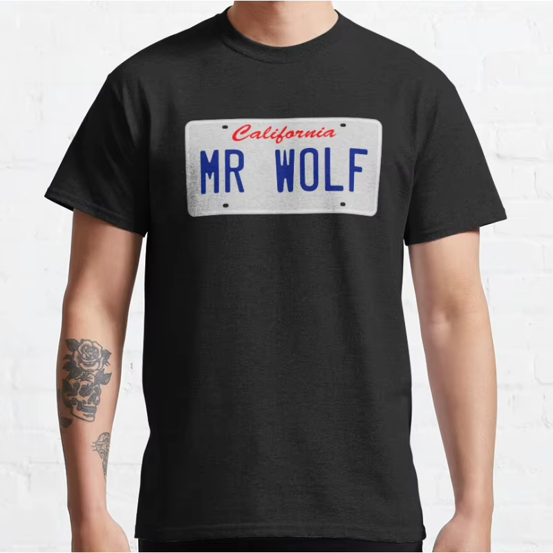M. Wolf 80s film vintage Pulp fiction T-shirt à manches courtes et col rond pour hommes grande taille hauts pour adultes S-6xl