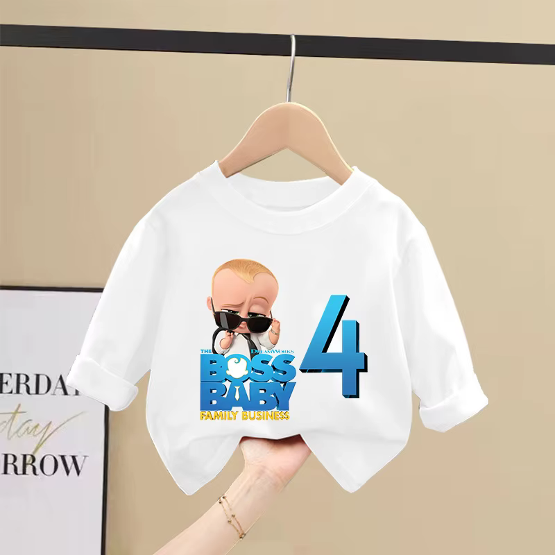 T-shirt mignon Baby Boss numéro 1-10 à manches longues