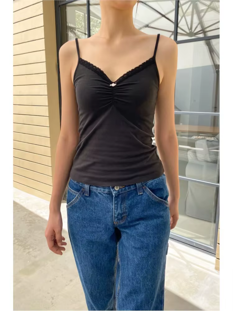 Camisole en patchwork rose avec plis précieux