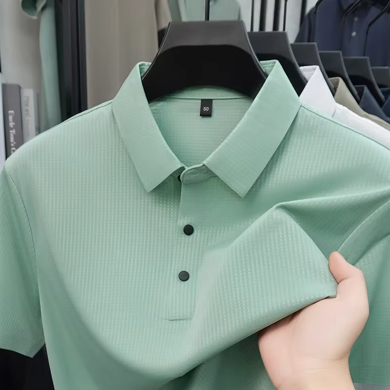 Polo texturé en maille pour hommes