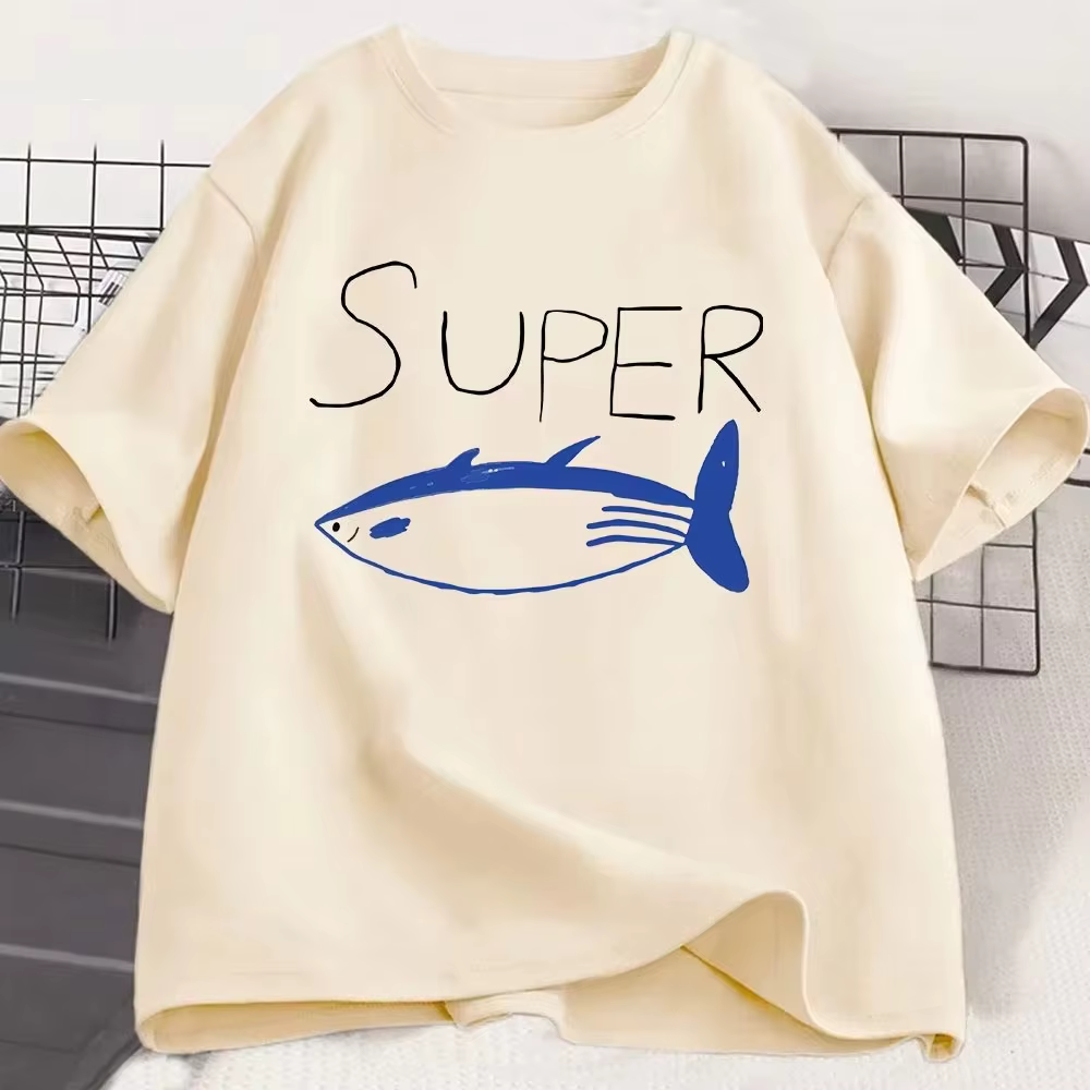 T-shirts Kpop coréens Jin Super Tuna Fish, T-shirt vintage à manches courtes, vêtements pour hommes et femmes, T-shirt décontracté en coton surdimensionné