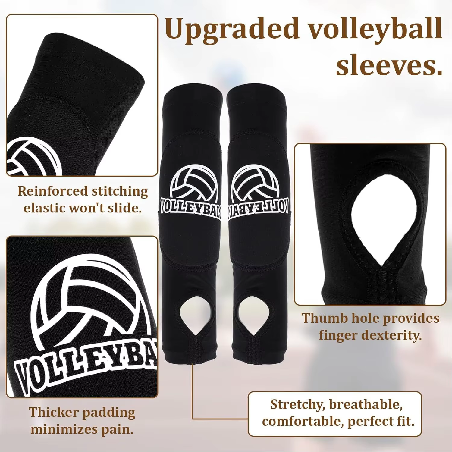 Manchons de passage rembourrés pour Fitness et volley-ball