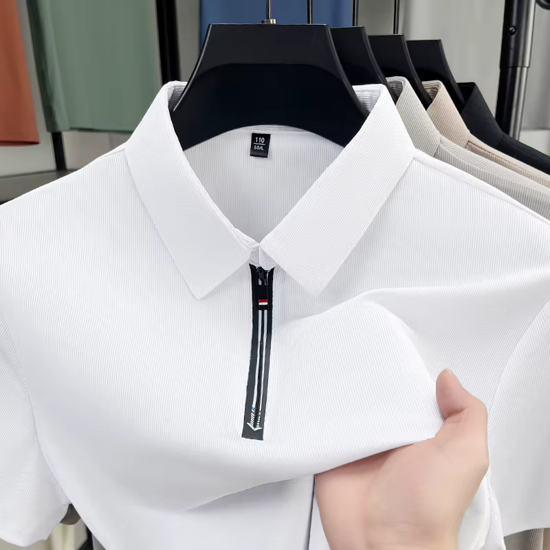 Polo Homme Haut de Gamme à Demi-Zip