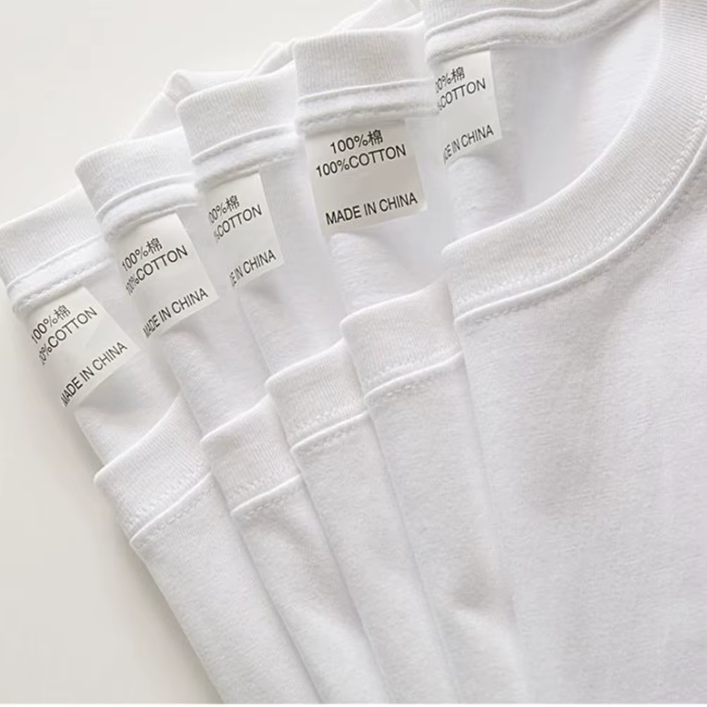2 pièces 100% coton solide t-shirts hommes et femmes à manches courtes blanc