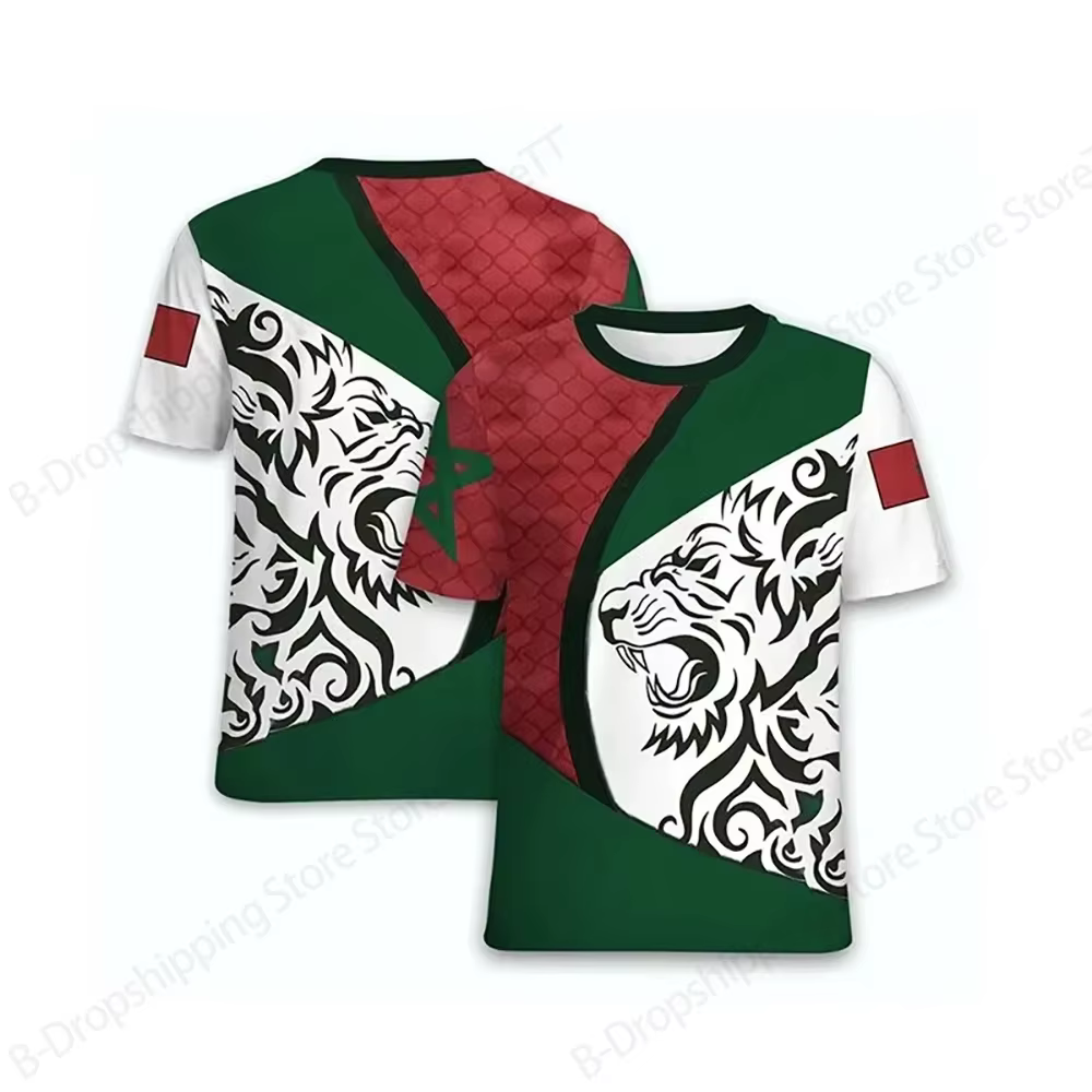 Drapeau marocain impression 3d T-shirt hommes femmes mode
