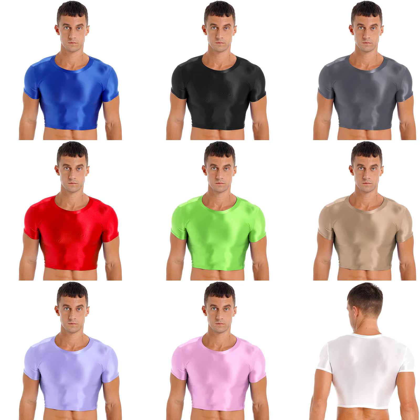 Hauts courts de sport brillants pour hommes