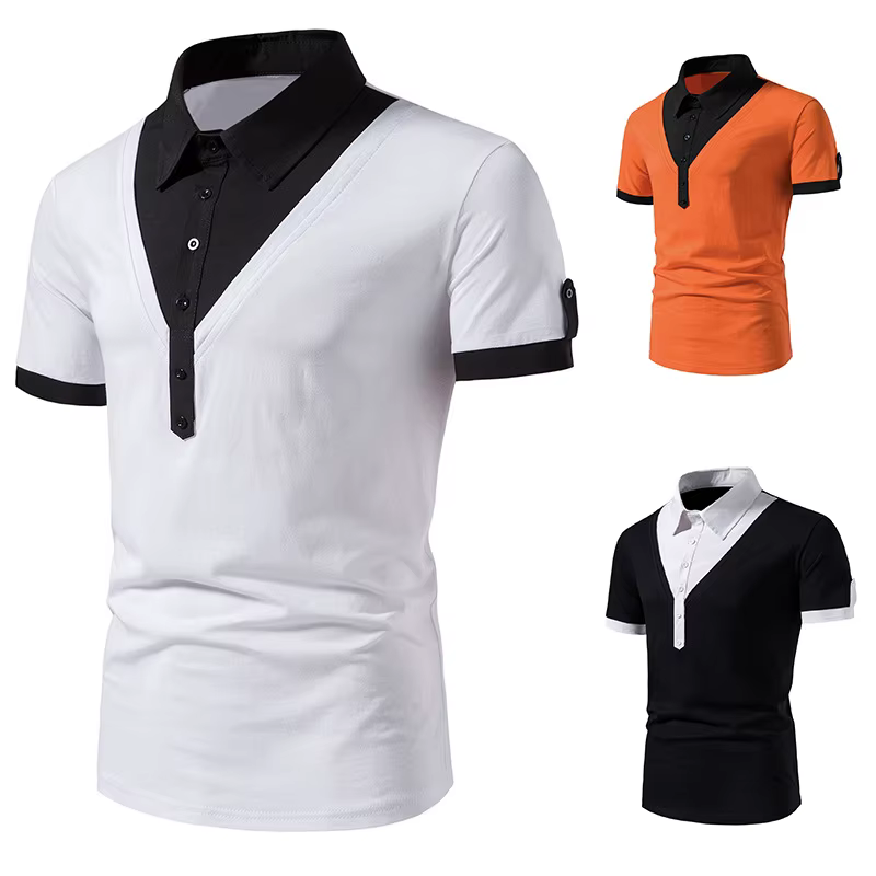 Polo décontracté à manches courtes pour hommes