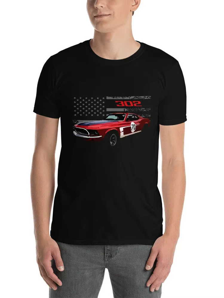 Mustang 302 classique Muscle car T-Shirt à manches courtes nouveau 100% coton à manches courtes col rond Harajuku décontracté hommes T-shirt Streetwear