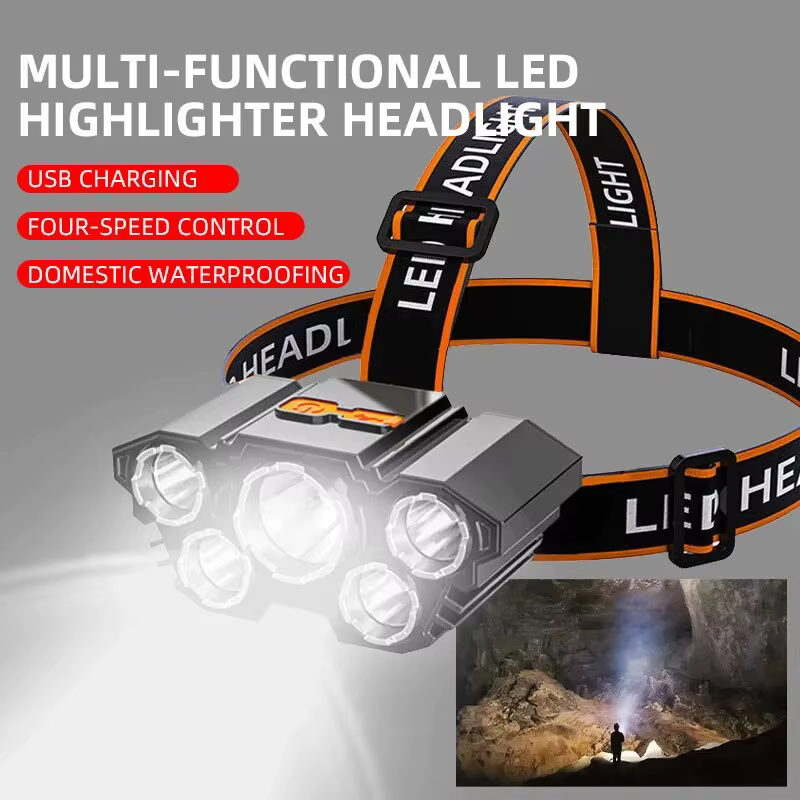Lampe de bain LED à cinq têtes