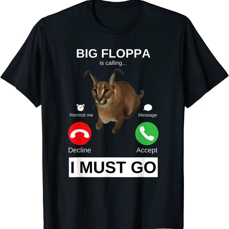 T-shirt Big Floppa, Design amusant, excellente idée, S 4XL