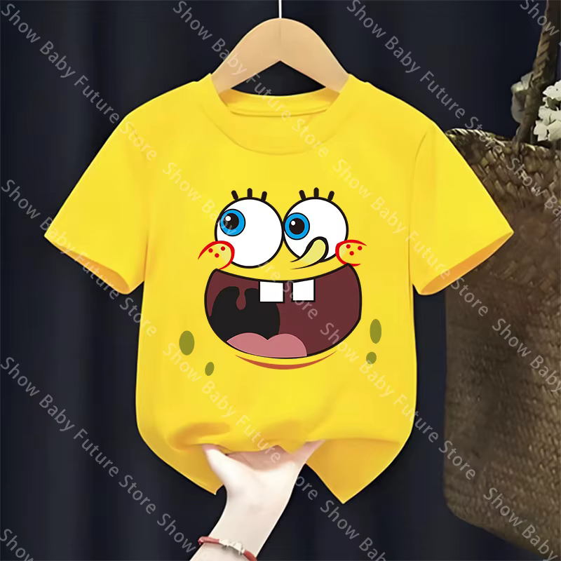 Bob l'éponge t-shirt pour garçons filles Anime Kawaii hauts à manches courtes