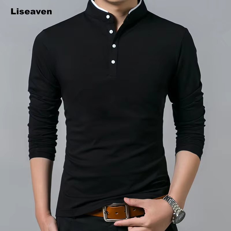 LISEAVEN — Polo à manches longues pour hommes