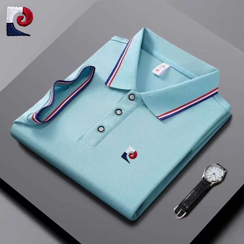 Polo d'été avec logo brodé de haute qualité pour hommes