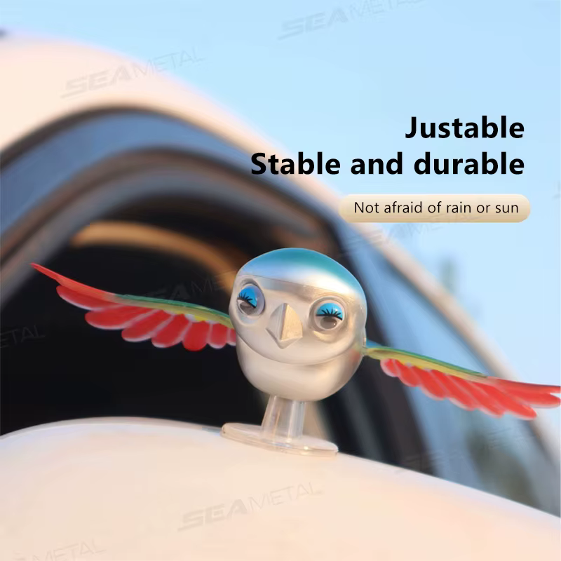 BLALION 2025 Nouvelle Décoration de Voiture Oiseau Volant Simulé, Aile Oscillante, Oiseau en Vol Alimenté par le Vent, Décoration pour Voiture, Moto, Vélo