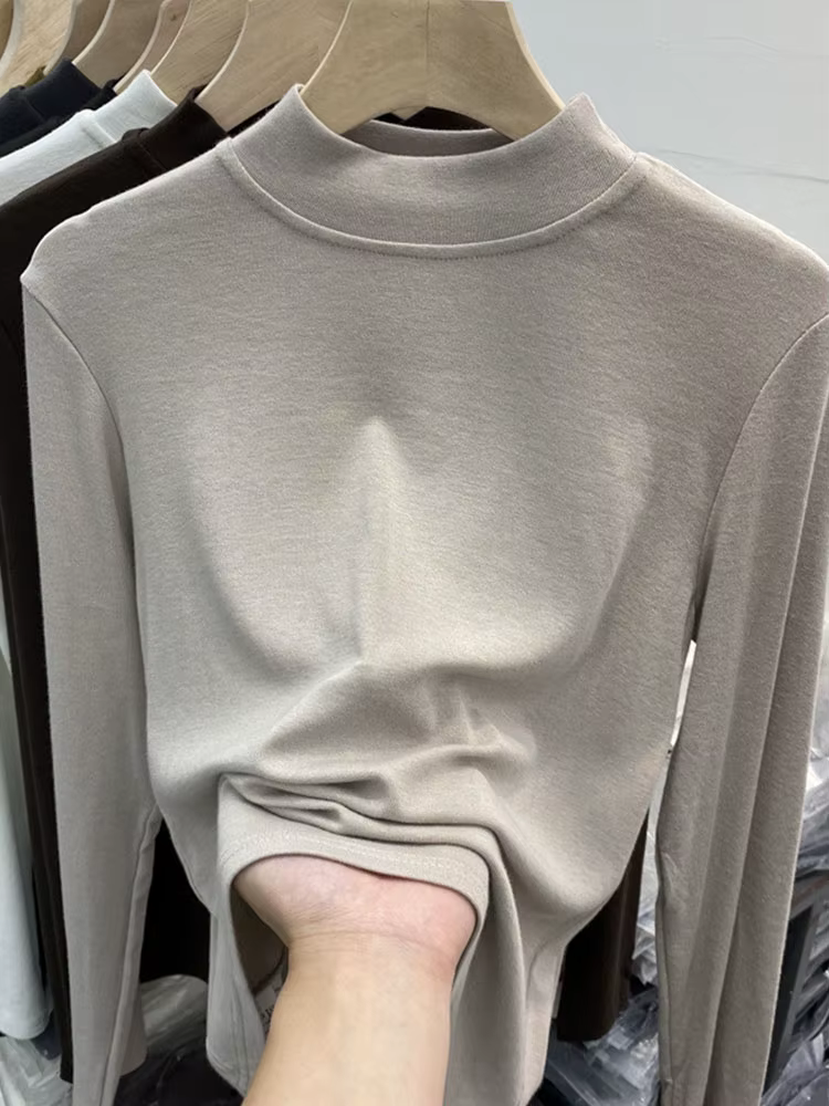 T-shirt blanc basique en pur coton de haute qualité pour femmes