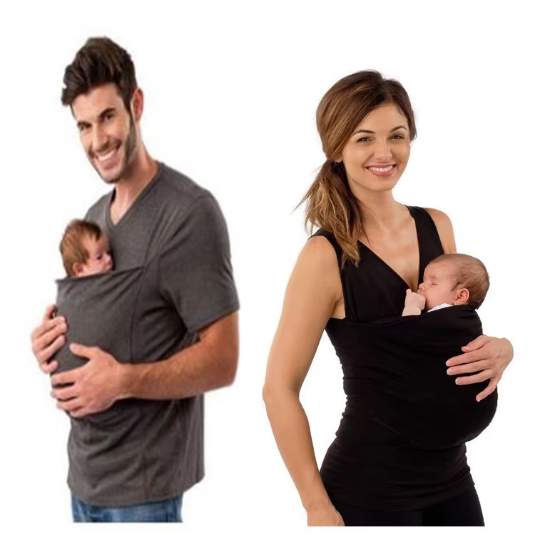 T-shirt décontracté style kangourou pour maman et moi