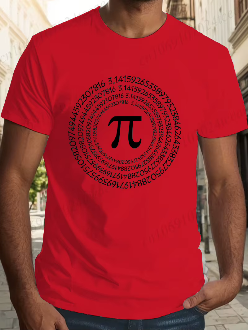 3.14 mathématiques imprimé hommes T-Shirt Pi symbole surdimensionné drôle graphique T-Shirts