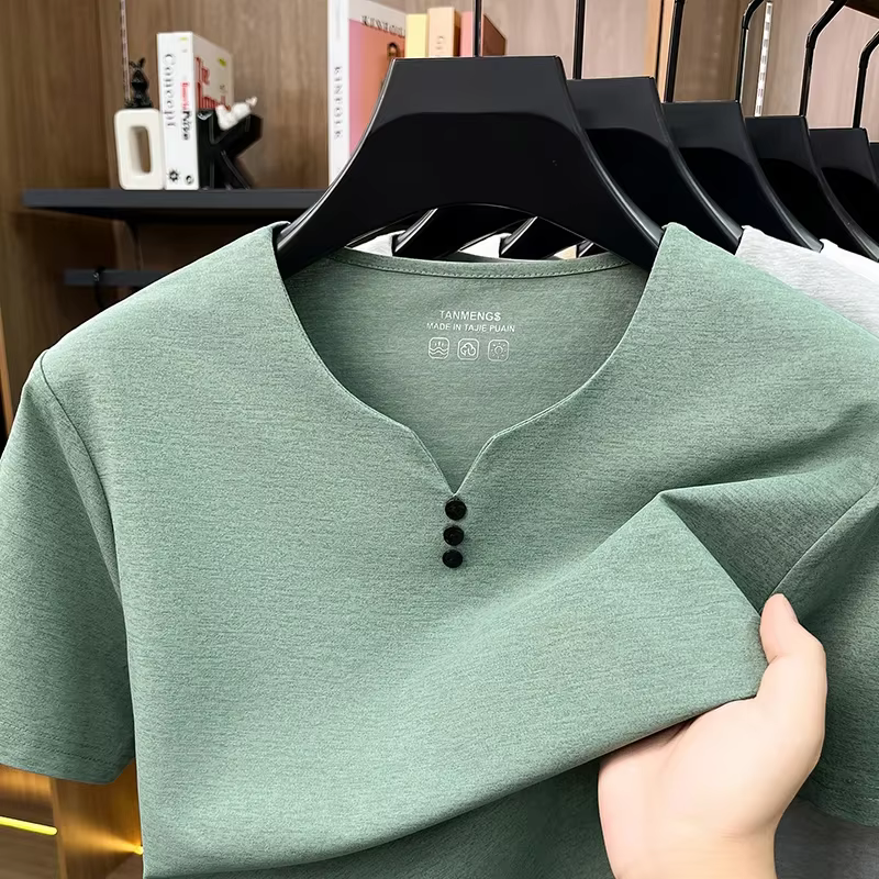 T-shirts à col Henley pour hommes
