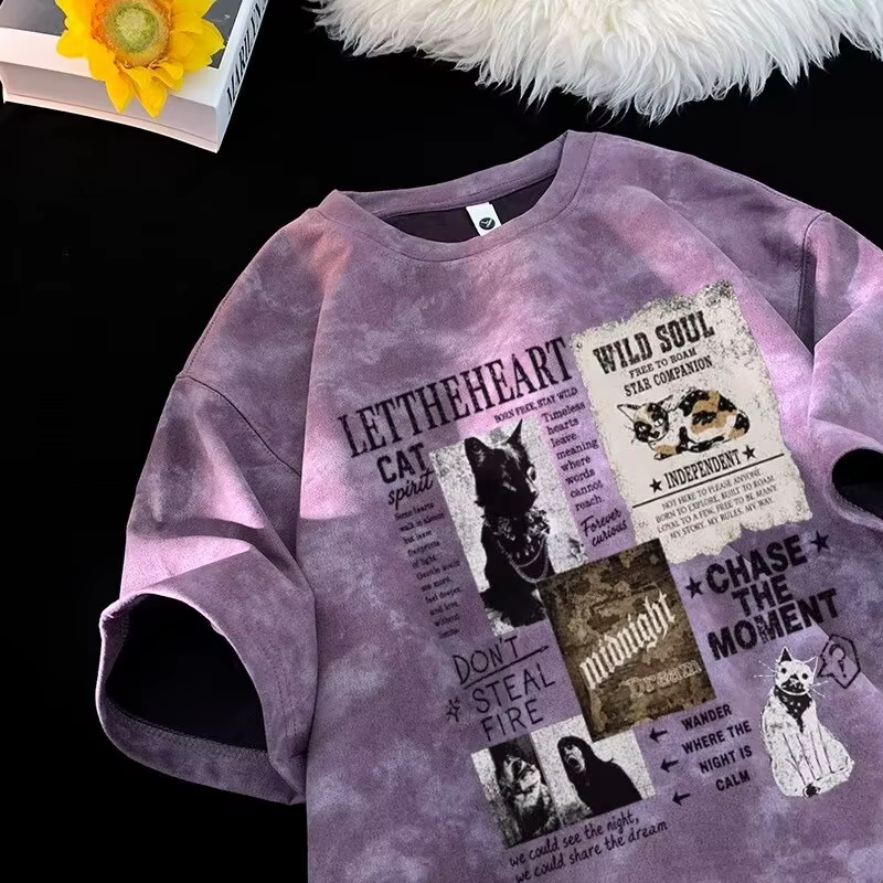 T-shirts graphiques tie-dye pour hommes