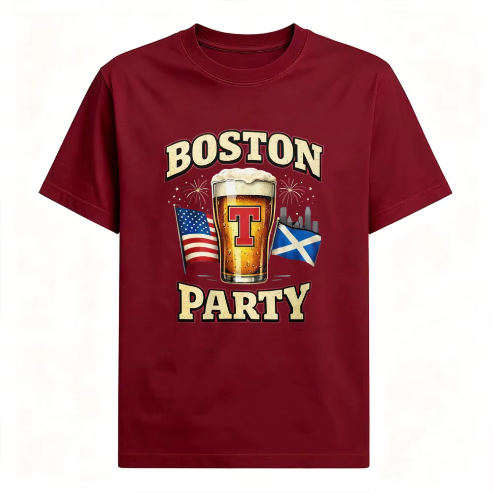 T-shirt de football Écosse Boston T-Party 2026 – T-shirts amusants à l'effigie de la bière écossaise – Hauts pour fans