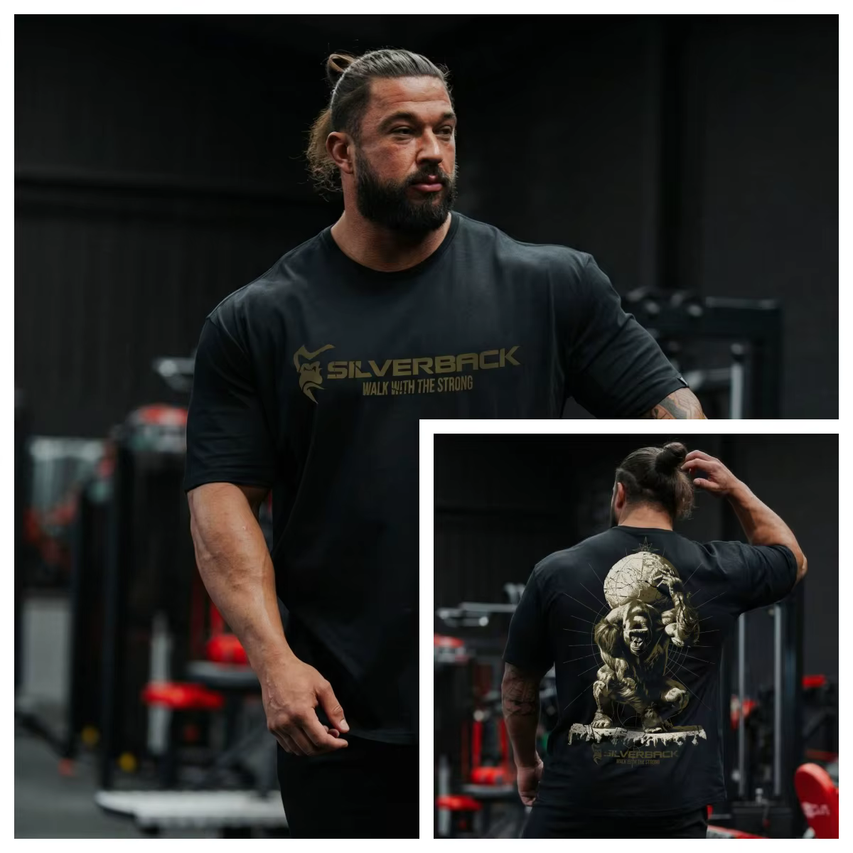 T-shirt GYM à imprimé gorille Atlas - Silverback Gymwear