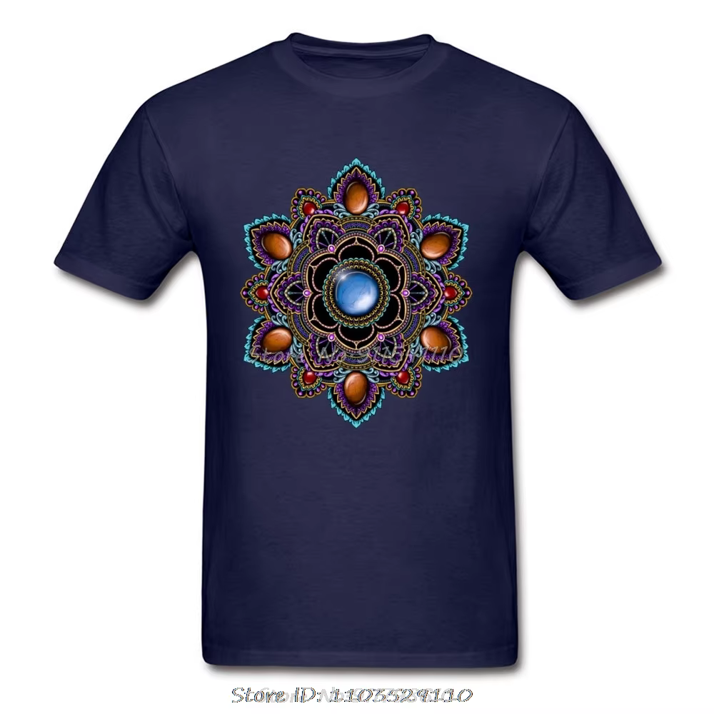 T-shirt Om Mandala avec pierres précieuses pour hommes