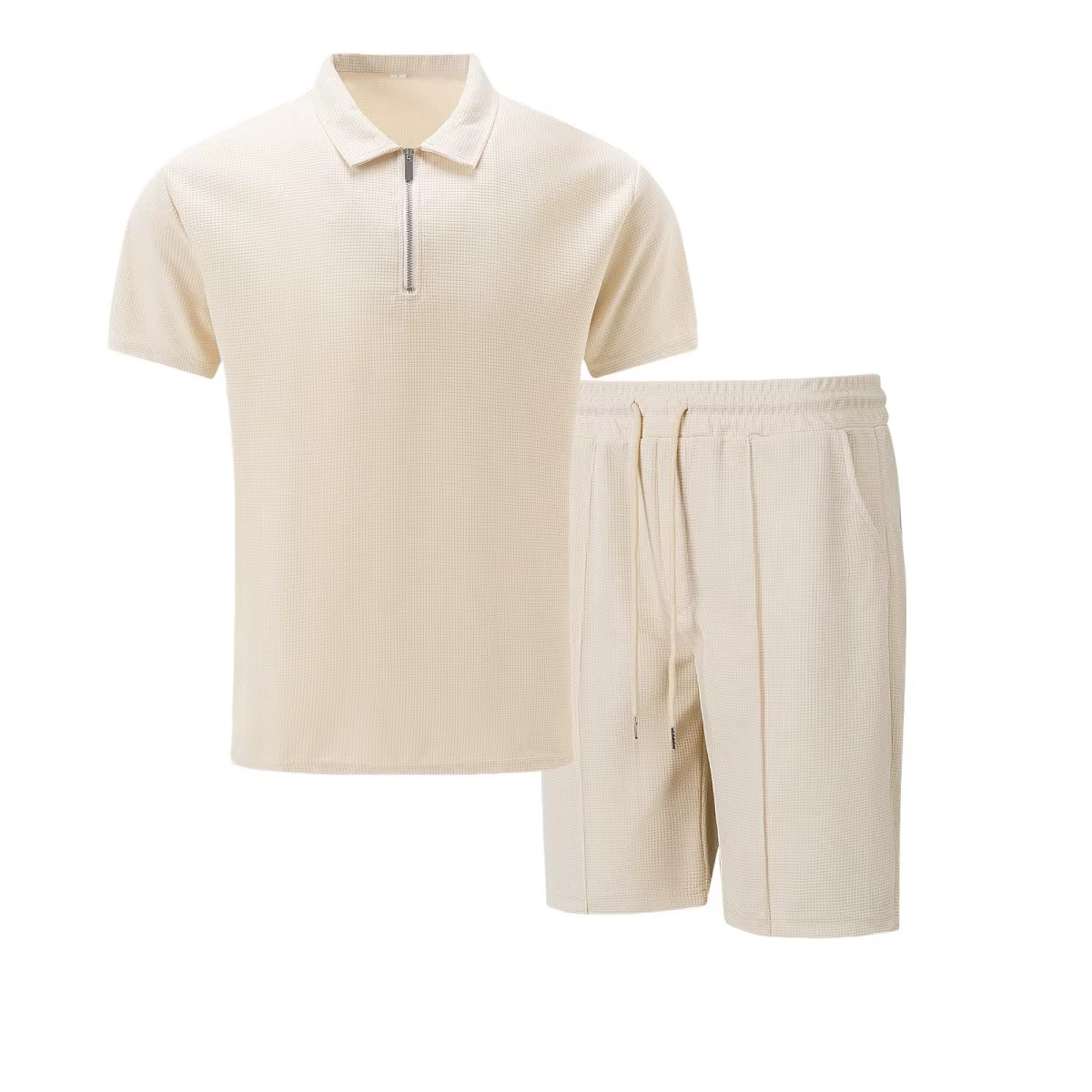 Été hommes sport Polo costume à manches courtes élégant fermeture éclair