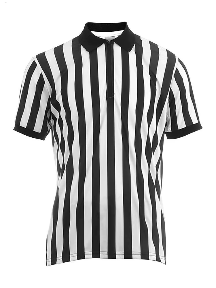 Chemise d'arbitre rayée pour hommes et femmes