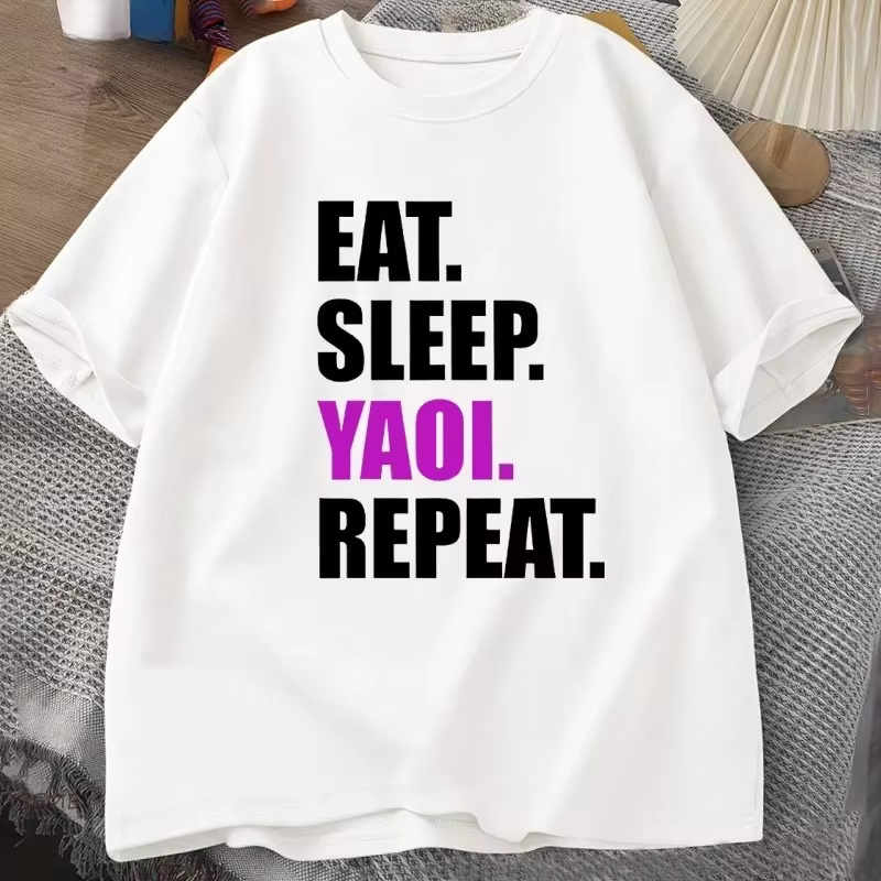 T-shirt 'Eat Sleep Yaoi Repeat' Manga pour hommes et femmes