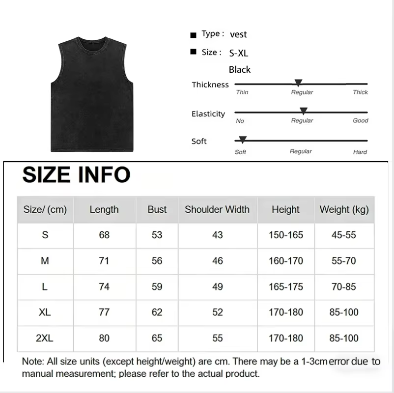 Hommes gilet Vintage lavé t-shirt 100% coton débardeurs été décontracté hauts sans manche Streetwear noir t-shirts amples femmes