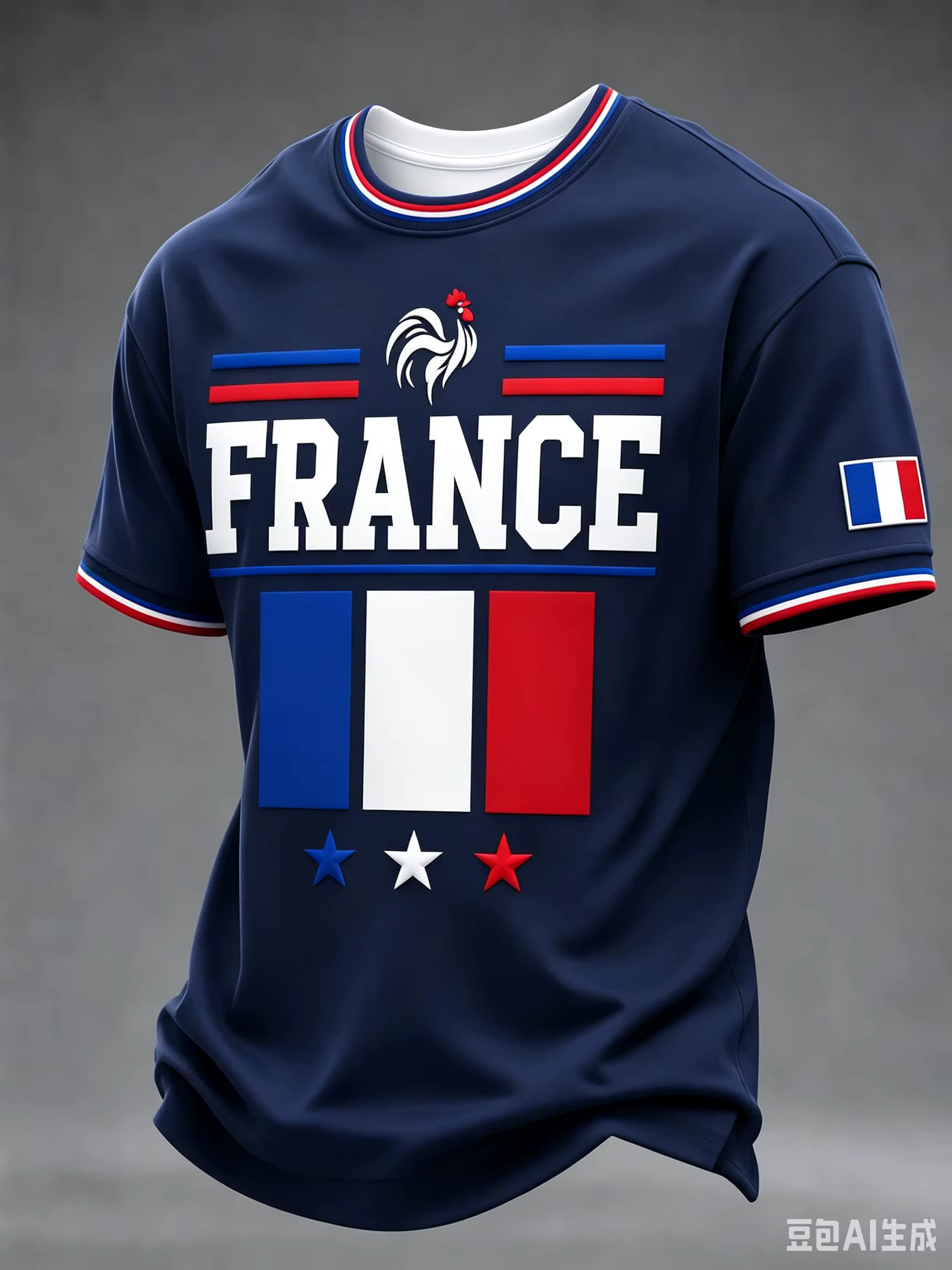 T-shirt de supporter de football France à manches courtes, respirant, séchage rapide, style streetwear décontracté, chemise de football tendance pour homme, nouveauté 2026
