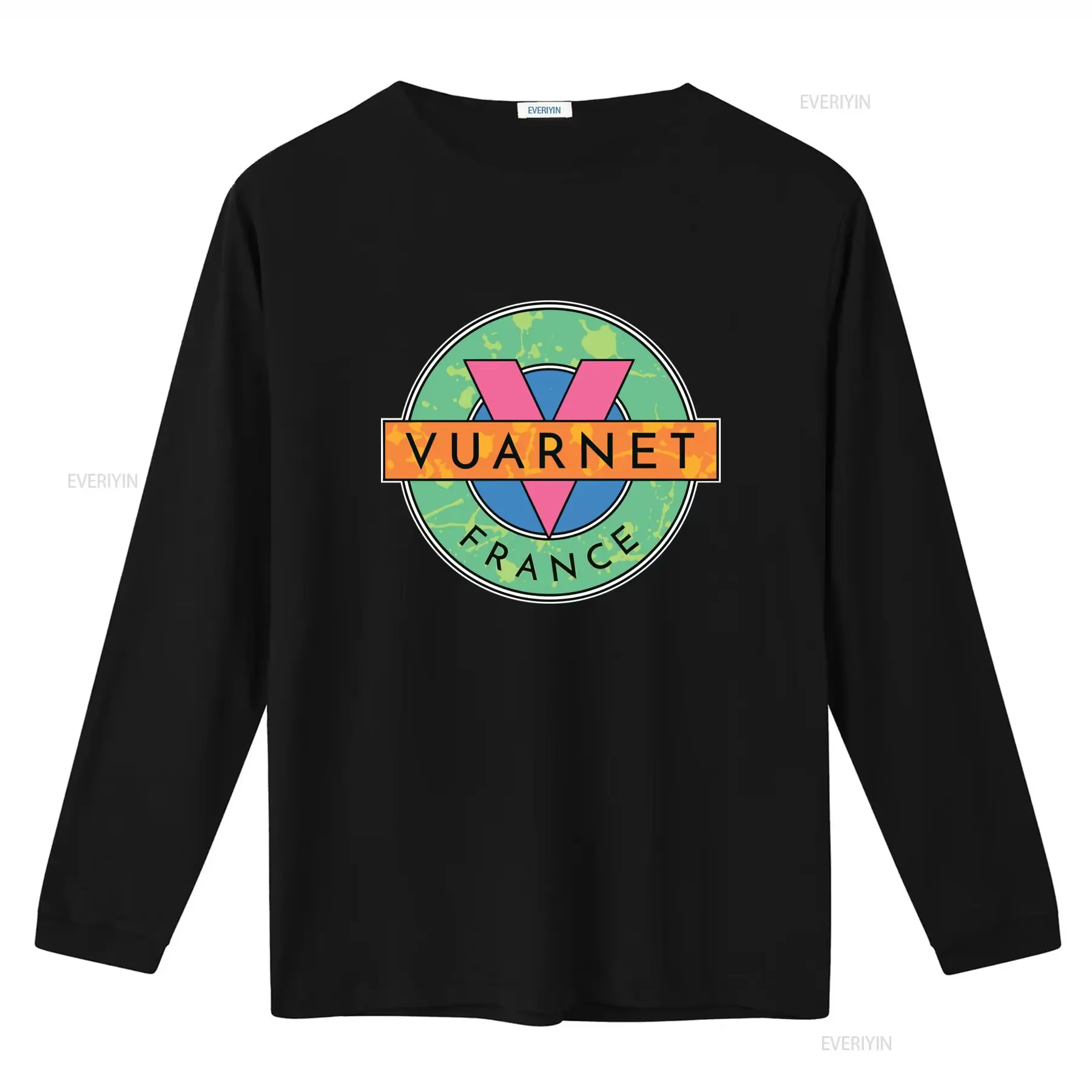 T-shirt homme Vuarnet France bleu marine avec logo coloré imprimé