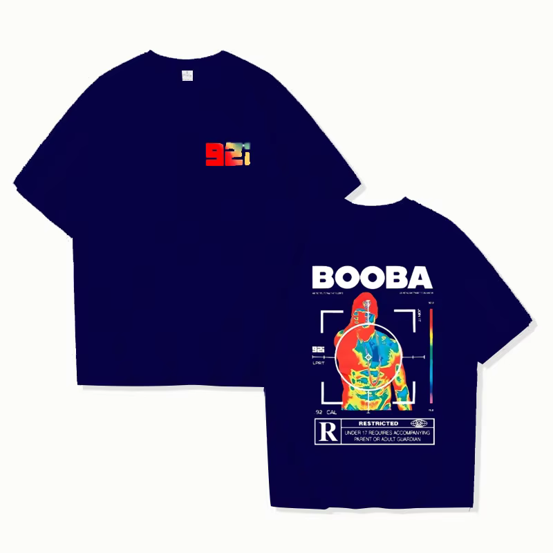 B2O T-shirts hommes mode BOOBA imprimé à manches courtes t-shirt femmes décontracté Harajuku Streetwear