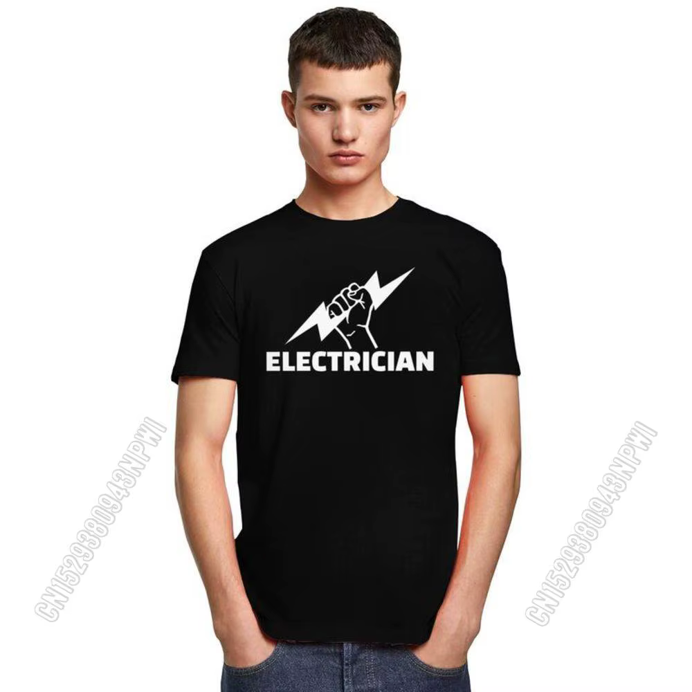 T-Shirt à manches courtes pour homme, en pur coton, cadeau pour électricien
