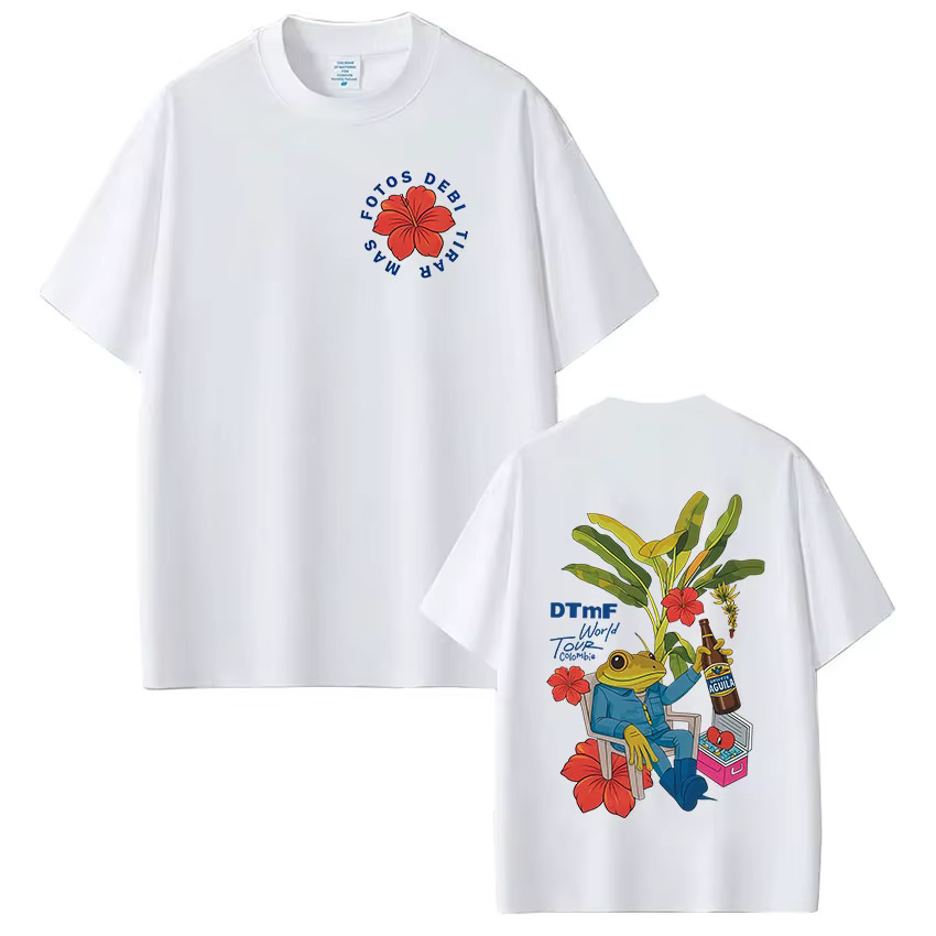 T-shirt Rapper Bad Bunny Debi Tirar Mas Fotos DTMF World Tour T-shirts Homme Femme Mode Vintage Hip Hop Streetwear