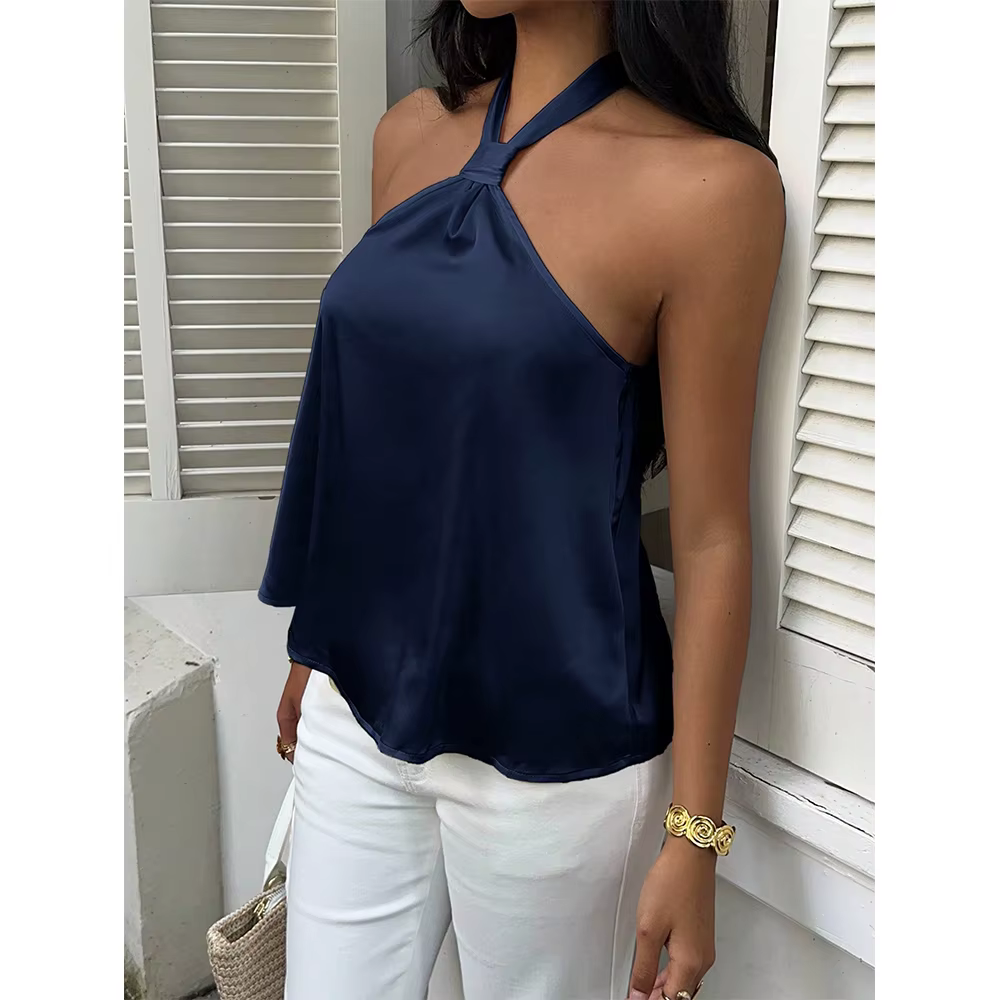 Débardeurs et Camisoles Vintage en Satin pour Femme