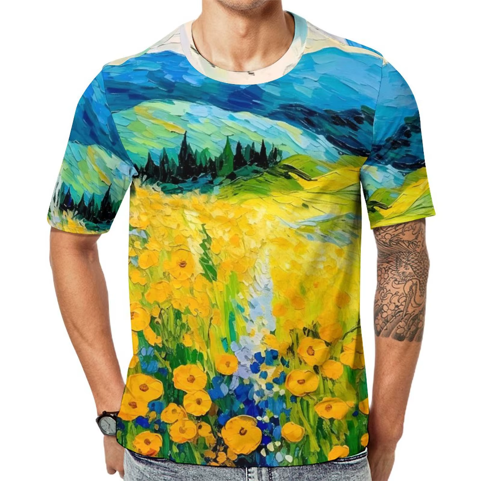 T-Shirt à Col Rond pour Homme