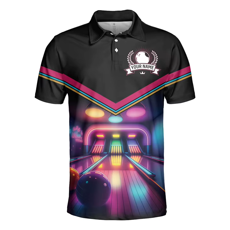 Polo graphique de bowling pour hommes